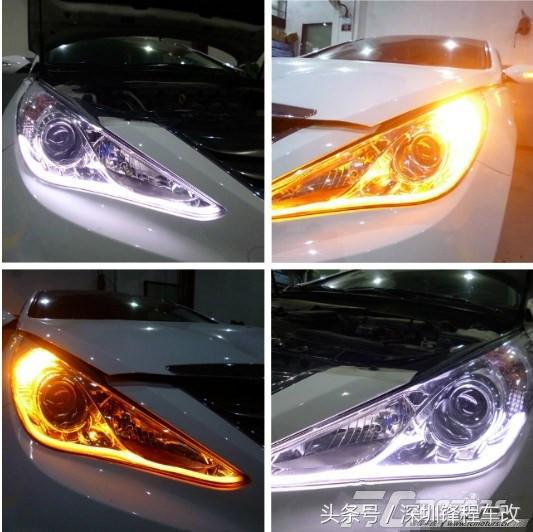 索纳塔8代改海拉3,11款索纳塔八改装海拉大灯