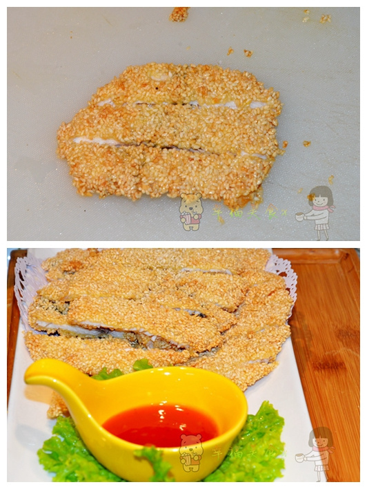 香酥鱼排辅食,辣煎芝麻鱼排
