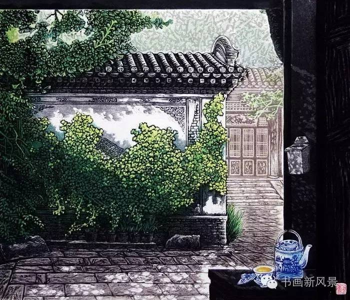 最美套色木刻版画,水印套色木刻的制作方法