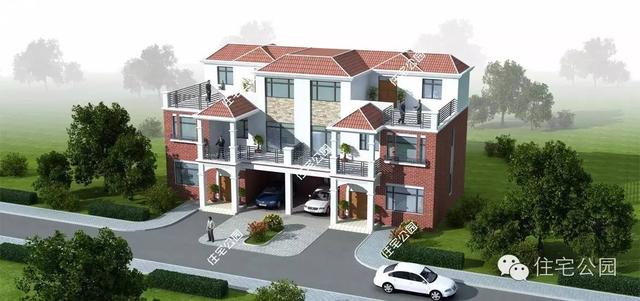 双拼三层农村别墅图片大全,农村双拼可以分开的别墅