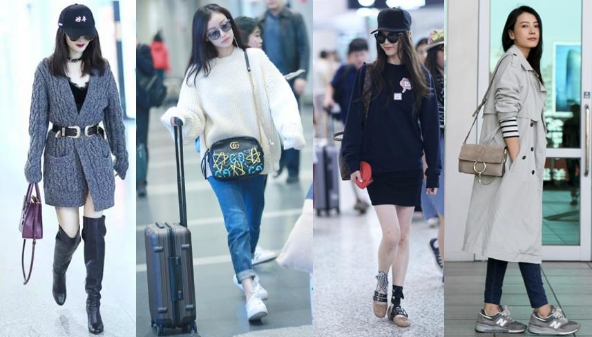 杨幂唐嫣同款针织长靴,杨幂倪妮同款中式羽绒服