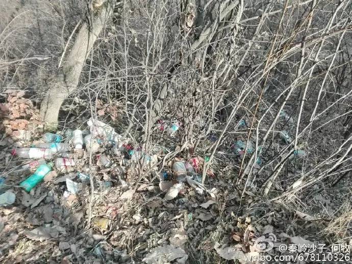 西安驴友一年没上长安沣峪东观音山沿路垃圾好多