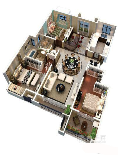 荷澜庭效果图,荷澜庭户型图大全