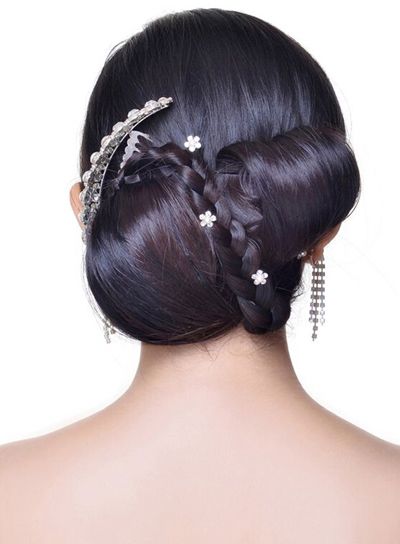 超长头发韩式盘发新娘,韩式盘发新娘2018