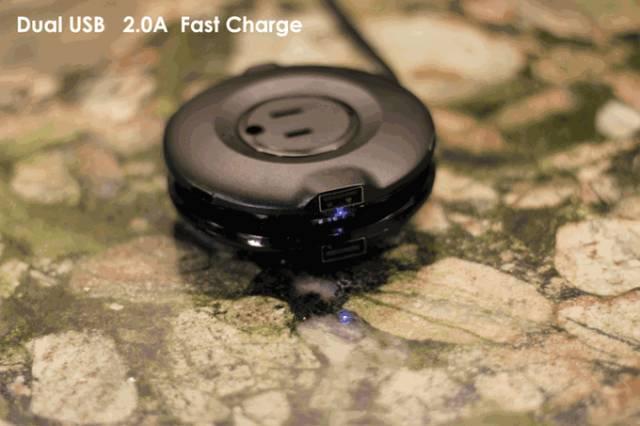 这个呆萌的甜甜圈插线板兼容各种形状插头，什么插头都能插！