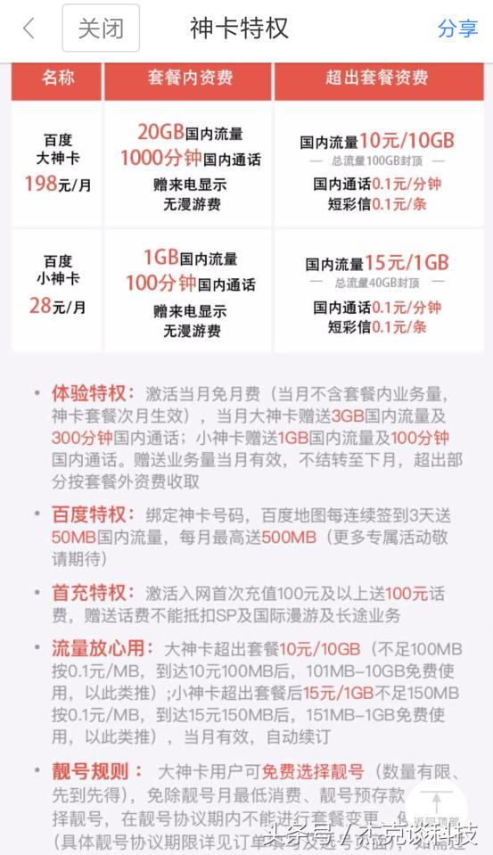 腾讯大王卡百度大神卡,百度神卡与大王卡