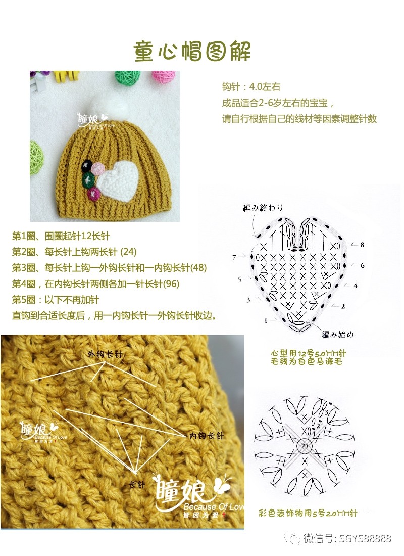 婴儿帽子制作大全图解,婴儿帽子钩织大全图解