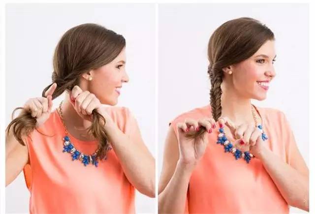 鱼尾辫教程短发全头,鱼尾辫发圈