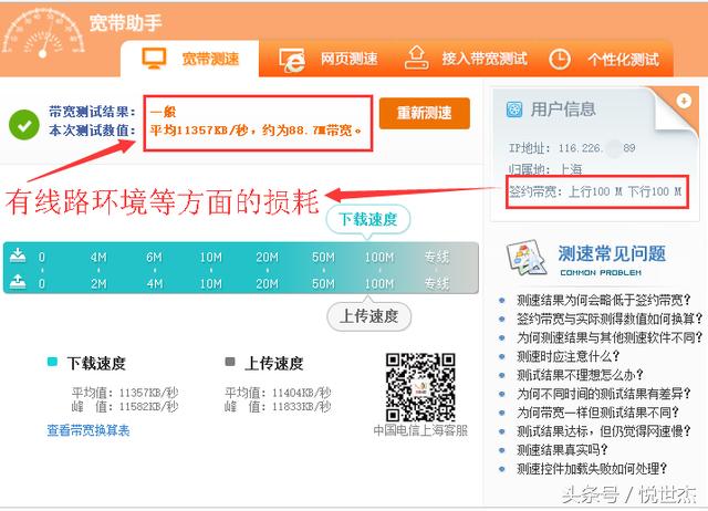 移动100m宽带和20m宽带的区别,为什么1000m宽带只有100m多下行