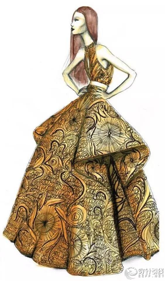 服装设计手绘时装,手绘时尚潮流服装