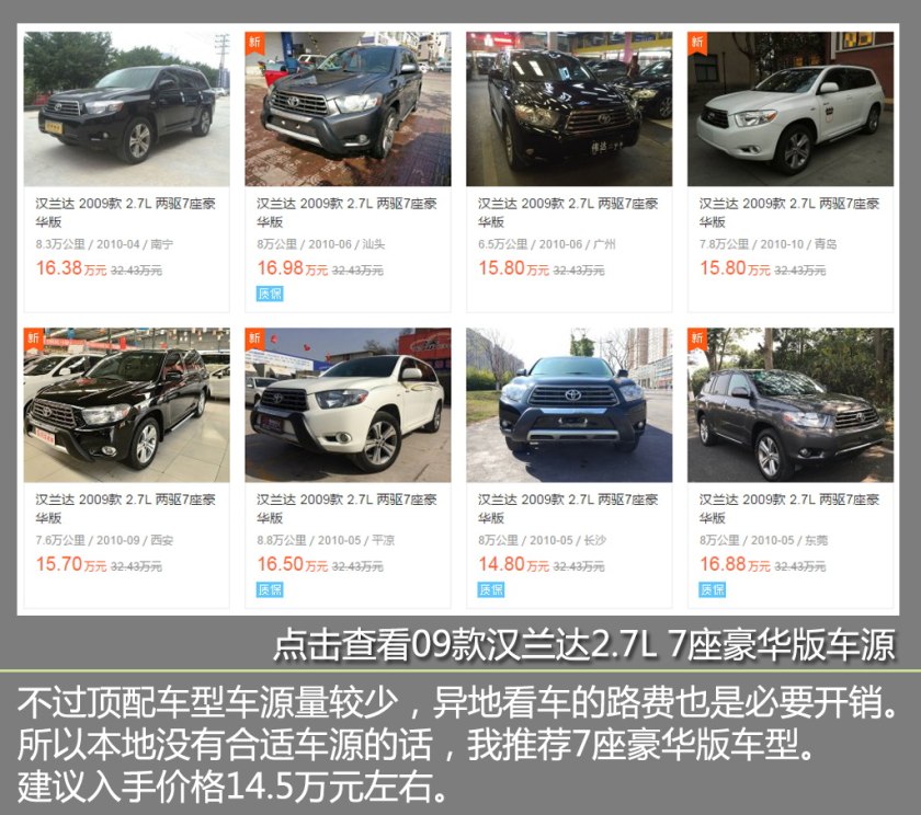 19年丰田汉兰达二手车价格,2013款丰田汉兰达二手车值多少钱