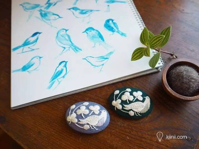 日本刺绣艺术家AliceMakabe的清新刺绣小品