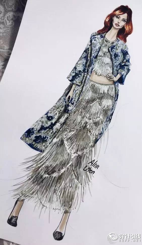 服装设计手绘时装,手绘时尚潮流服装