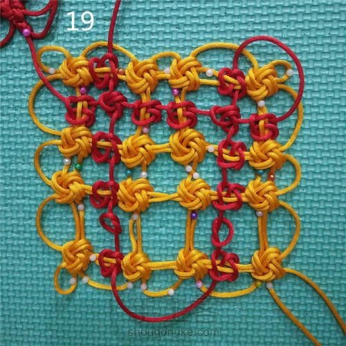 幻彩绳结编织,手绳编织平结双色