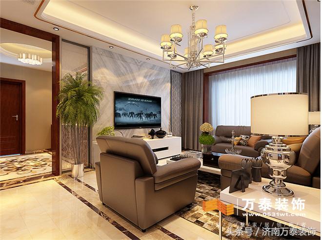 济南财富中心装修设计,120平装修风格现代简约济南