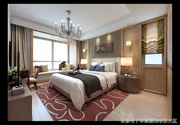 苹果装饰装修案例,绿地中心93平米装修效果图