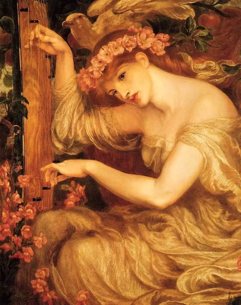 他画的女子像迷失森林里的仙女