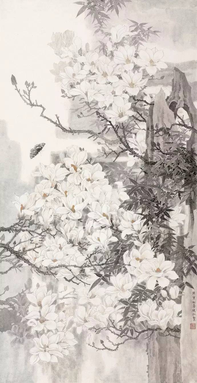 玉兰花儿童绘画,玉兰花绘画作品命名