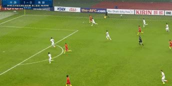 王永珀助攻于大宝,中国1:0伊拉克于大宝进球视频
