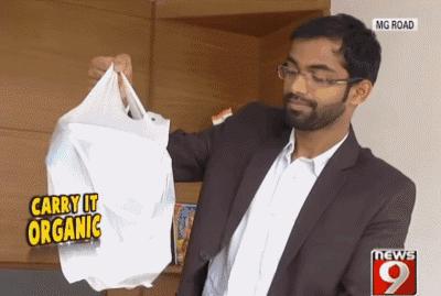 这个从垃圾山中成长起来的印度小伙,为了拯救环境,发明了一款可以吃的塑料袋