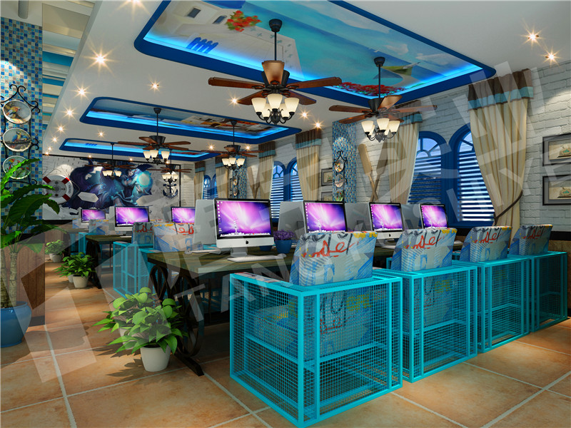 网咖装修技巧大全,网咖桌子摆放布局