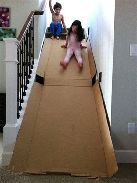 废纸箱做儿童玩具,废纸箱做可爱的宝宝