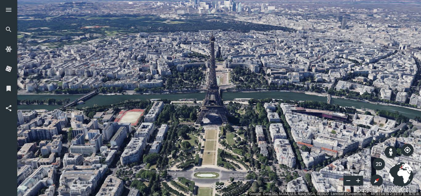 google地球怎么进入地球模式,google地球全景