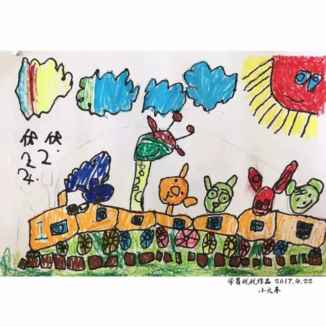 画托马斯小火车幼儿,小火车儿童画怎么画