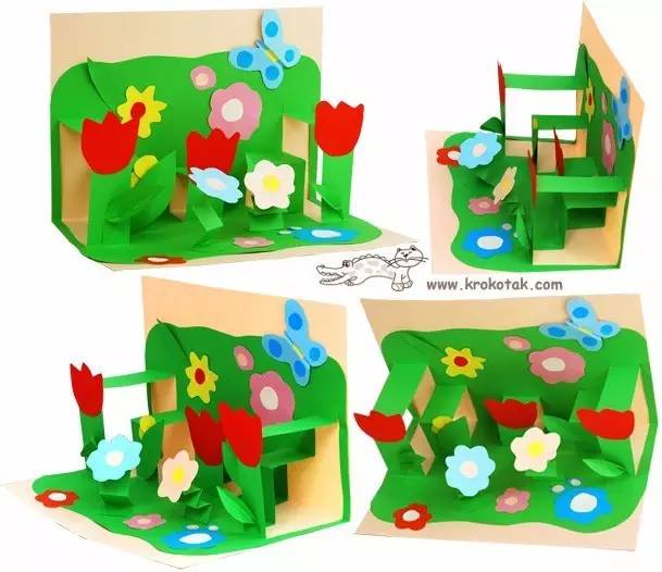 花环贺卡diy,幼儿园花朵卡纸手工贺卡