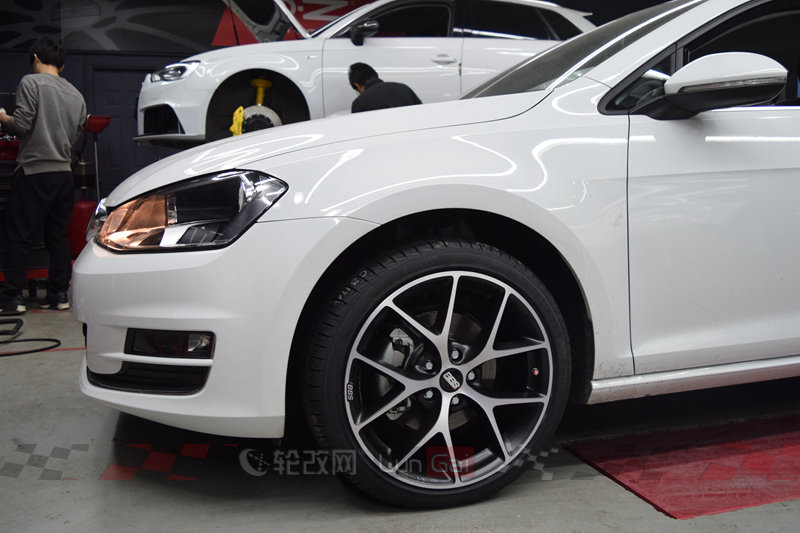 高尔夫7.5r-line17寸轮毂改装案例,高尔夫改装19寸bbs轮毂
