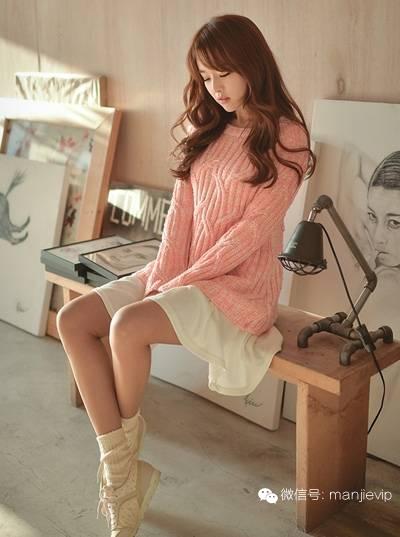 时尚新款韩版毛衣橘色慵懒风,韩版小众简约毛衣黑色通勤