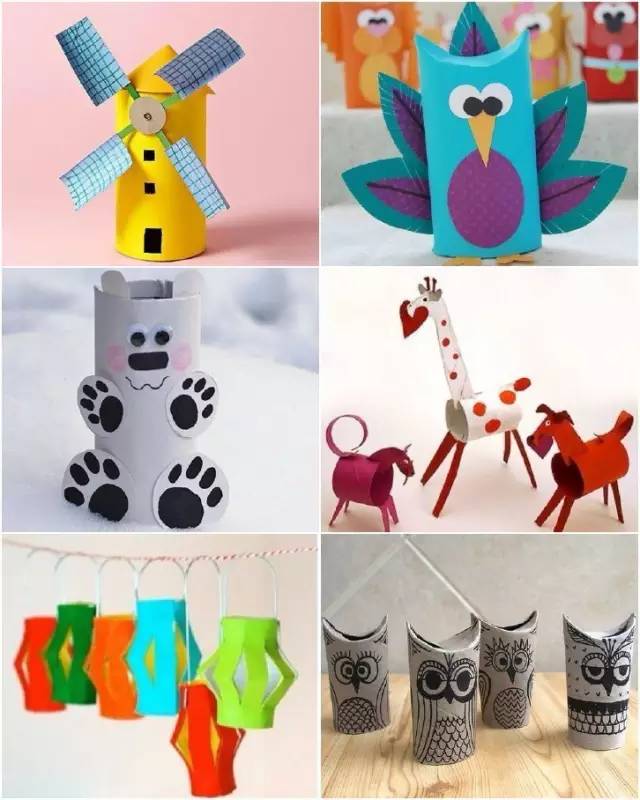 矮卷纸筒废物利用手工幼儿园,用卷筒纸儿童手工作品废物利用