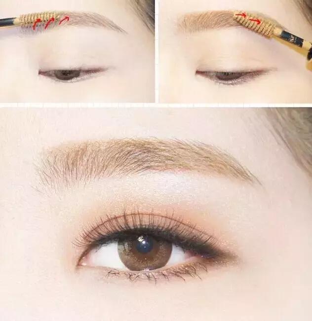 眉毛浅画法教程,眉毛淡化妆步骤