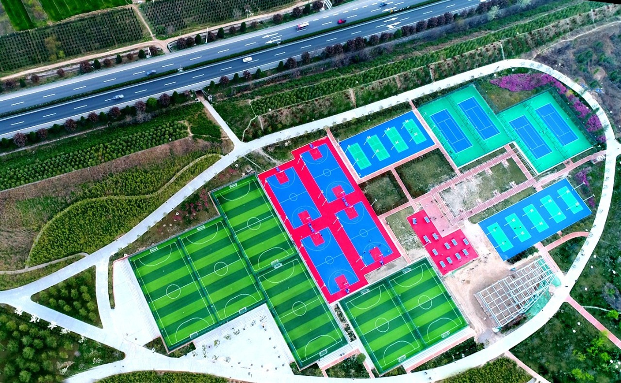 咸阳渭河长廊全景,咸阳渭河景观区