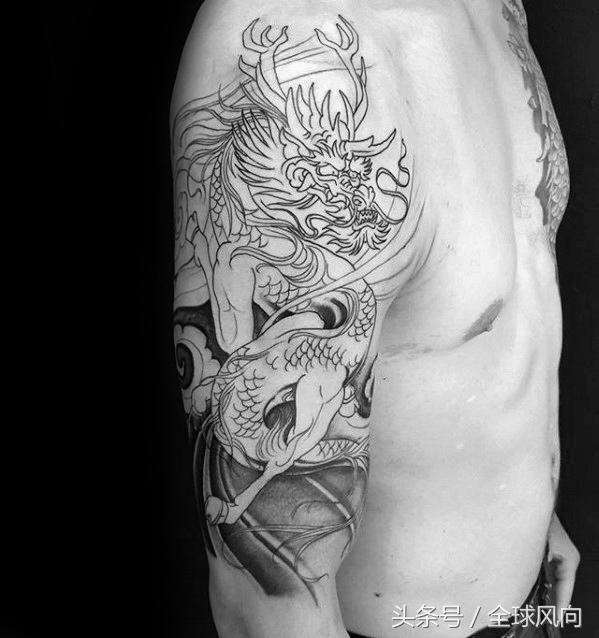 麒麟上云纹身图片大全,麒麟的纹身图案大全