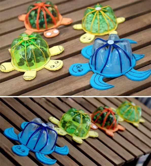 怎么用一个塑料瓶给小乌龟做家,幼儿用鸡蛋盒制作手工小乌龟教程