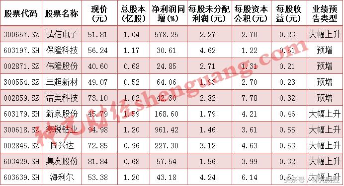 小盘绩优高成长中报,小盘科技股半年报业绩预增