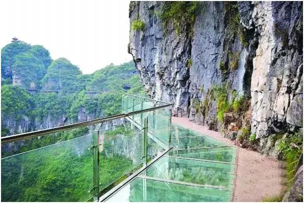 绝壁上的玻璃栈道美景与惊险共存,5d玻璃栈道特效屏惊险刺激又好玩