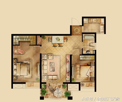 小户型简约装修沈阳,80平米两室一厅装修现代简约沈阳