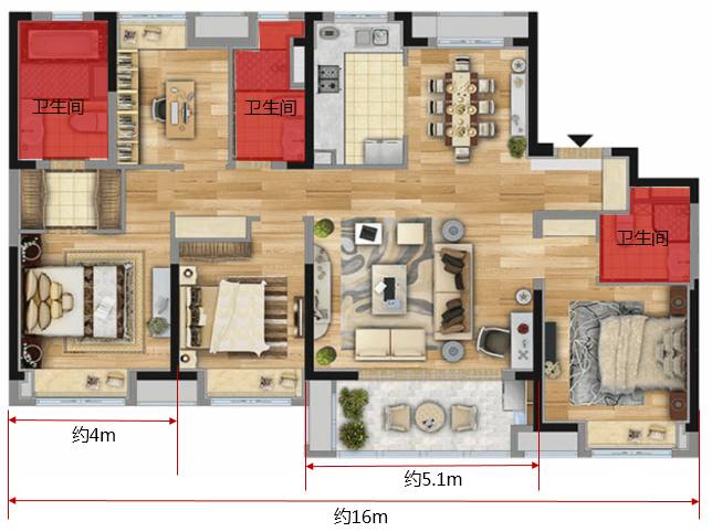 绿地林肯公园118平,绿地林肯公园大三房