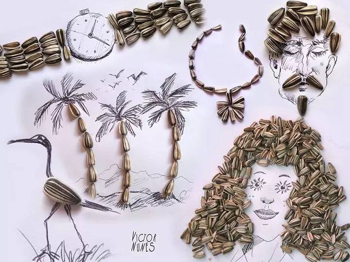 100幅治愈系铅笔小插画,铅笔创意插画