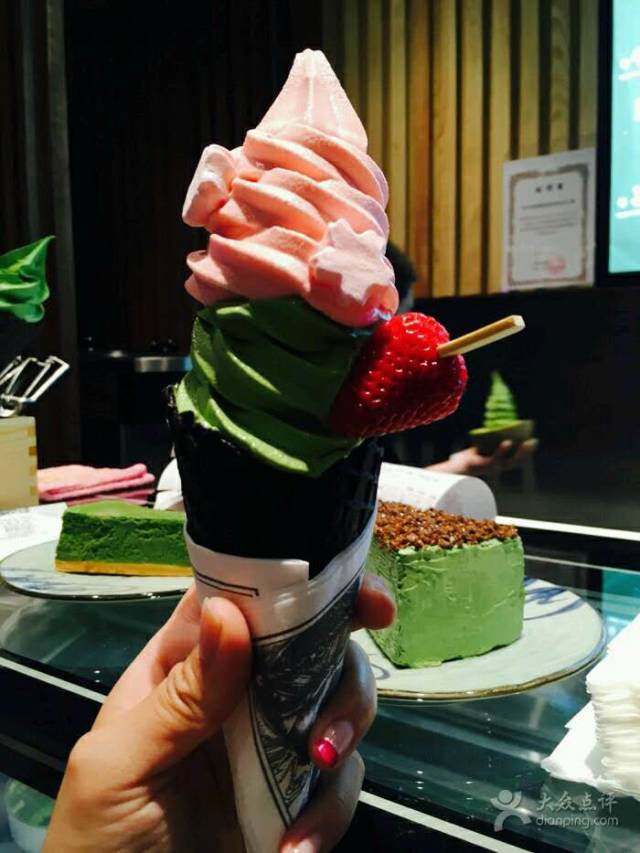 抹茶冰激凌朋友圈,日本抹茶冰淇淋