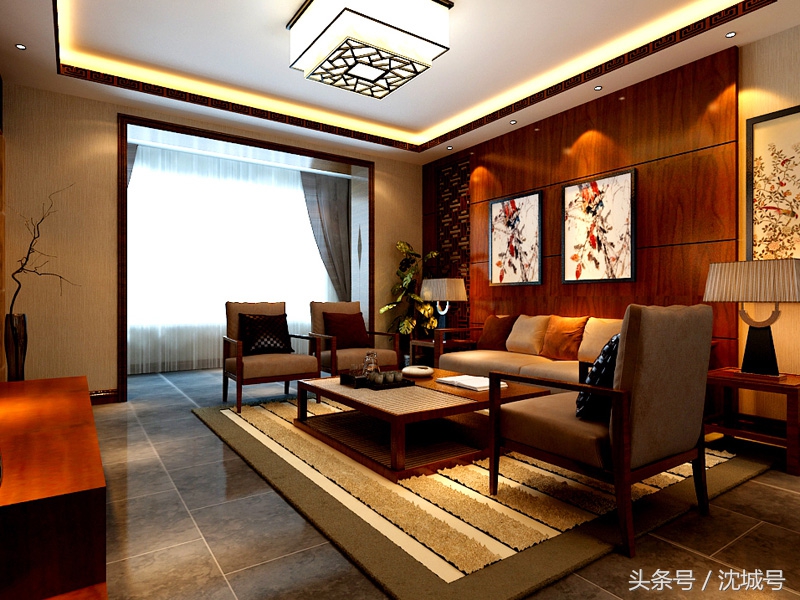 恒大精装房中式装修效果图,恒大简约中式装修