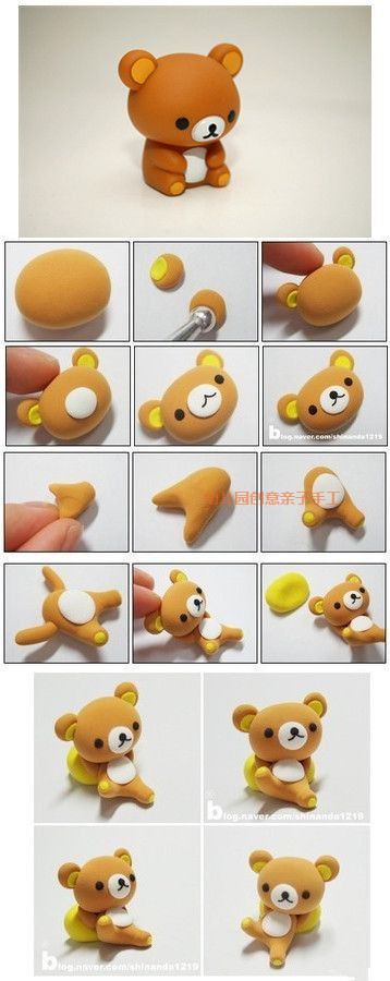 幼儿园超轻粘土手工大全：蝴蝶结维尼小熊等，唯美可爱风附教程