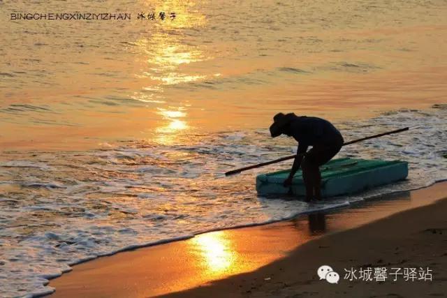 醉享三亚波波利海岸夕阳下的渔光曲