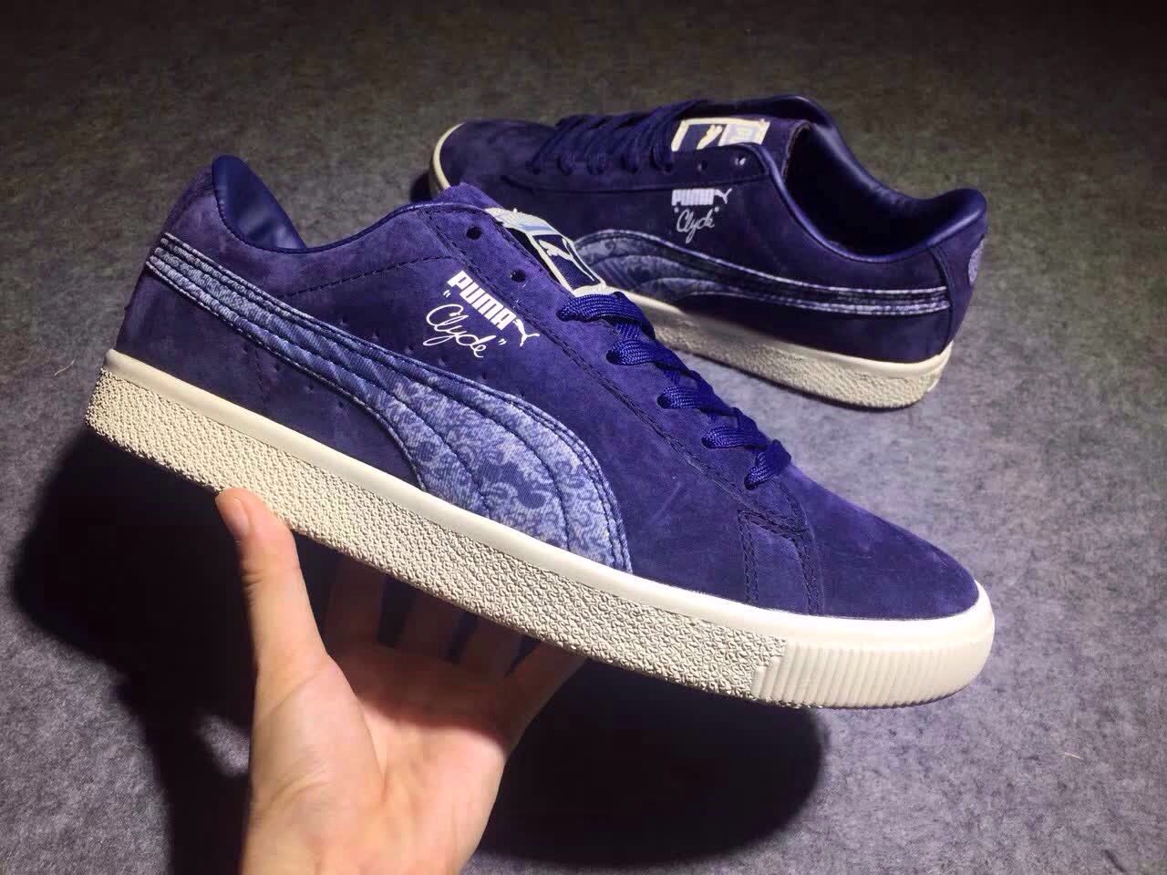 PUMAClyde系列复古板鞋MarineDay深蓝浪花