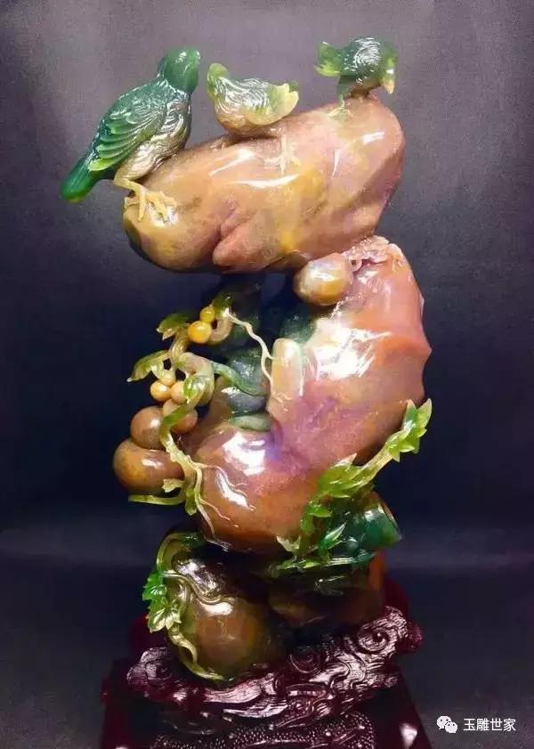 印度七彩玛瑙雕刻作品,印度七彩玛瑙作品欣赏