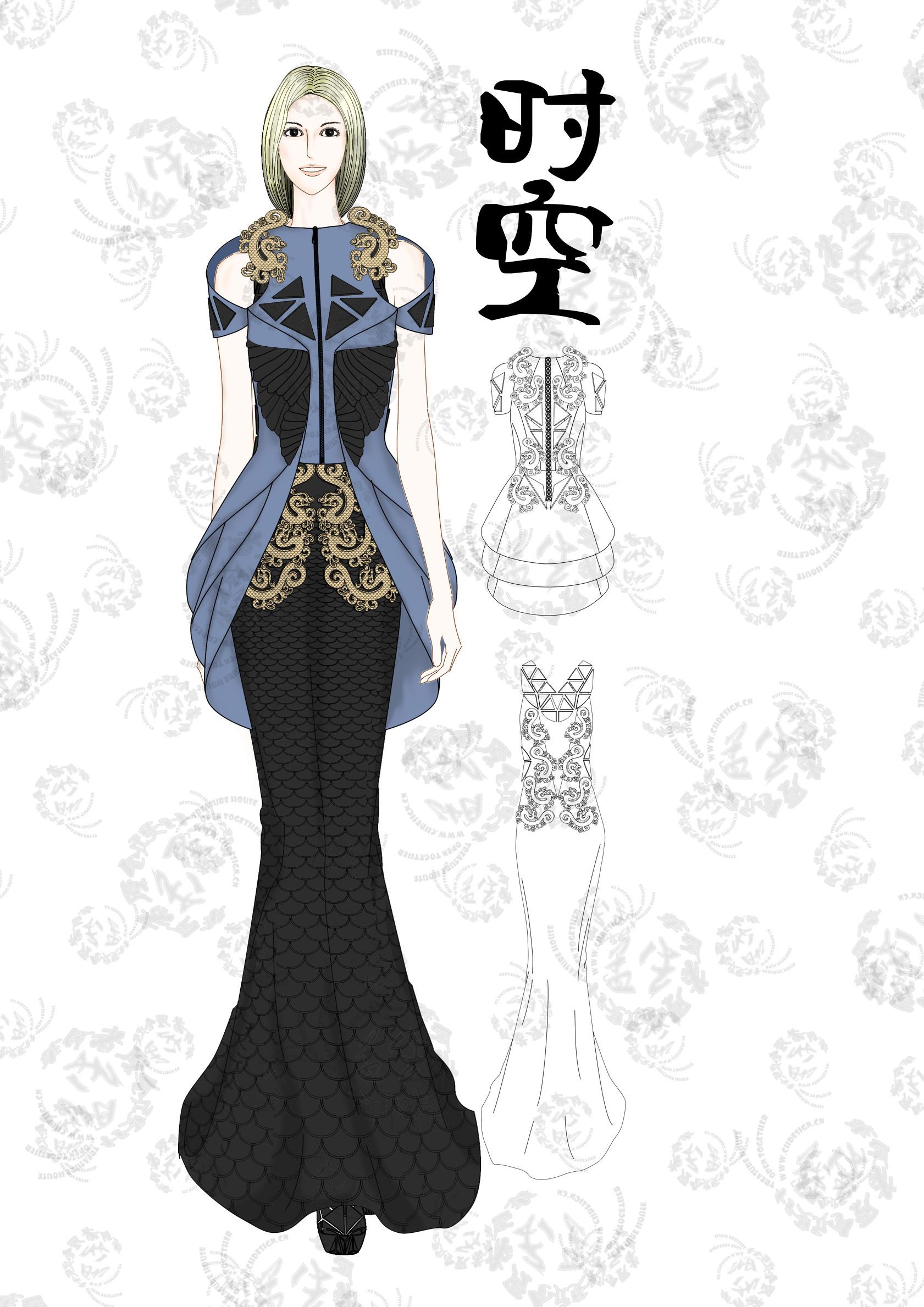 演出服定制声乐老师,设计感演出服