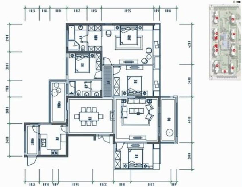 88平米三室一厅装修新中式,山水天成150平超大三居室