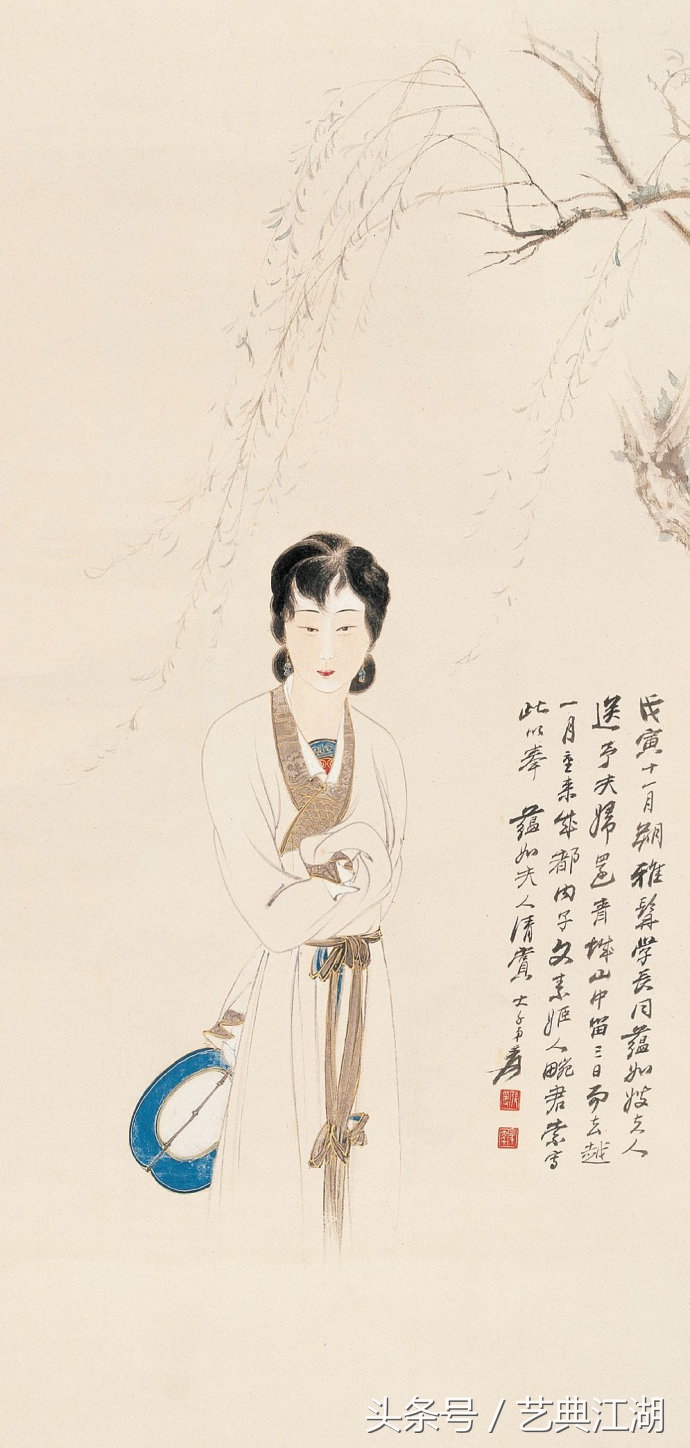 中国历代绘画大师长卷经典仕女图,国画大师的仕女图精品